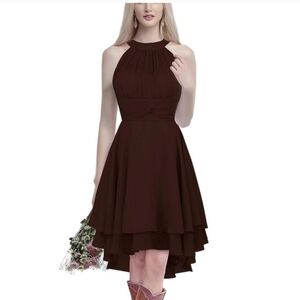 Elegant Brown Sleeveless Dress
